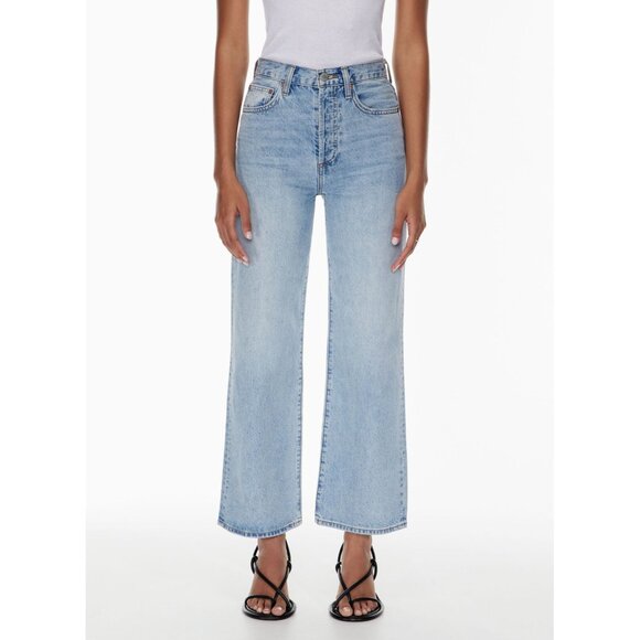 DENIM FORUM The Farrah High Rise Wide Leg 28L Light Wash Jeans Womens 24 - Picture 1 of 13